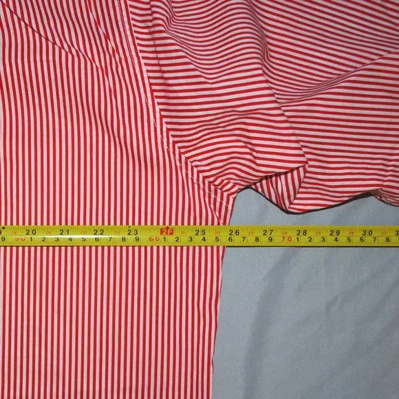 Lauren Ralph Lauren Mens Shirt Size L/XL Red & White Striped Button Down - Picture 9 of 11